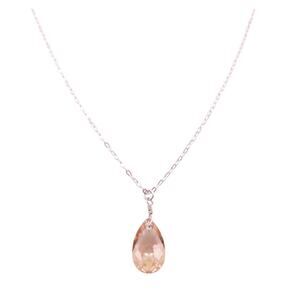Talana Crystal Lized Light Colorado Topaz Teardrop Crystal Silver Necklace NWT